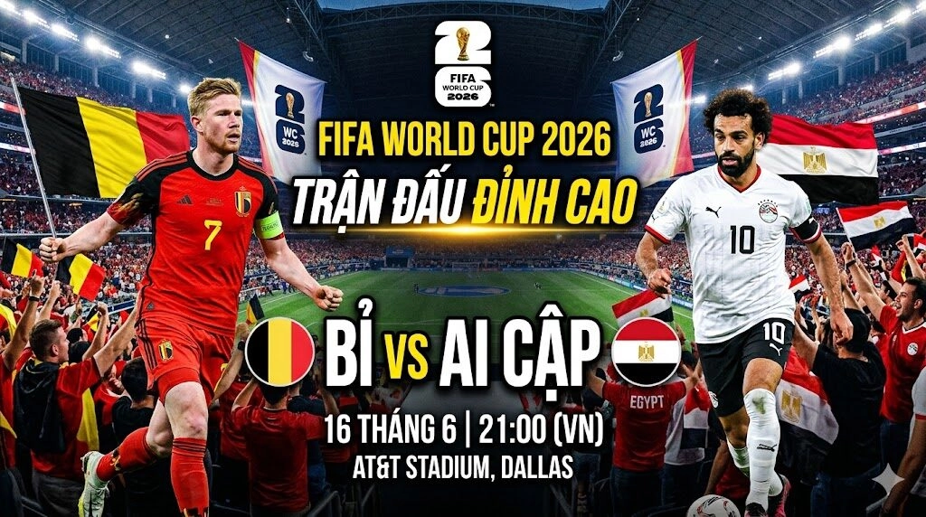 Nhận định trận đấu giữa Bỉ vs Ai Cập ngày 16/6 tại World Cup 2026